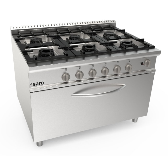 Saro gasfornuis + gasoven met 6 branders, model Lq / Cug6Fm