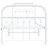 thumbnail of vidaXL Bedframe met hoofd- en voeteneinde metaal wit 80x200 cm