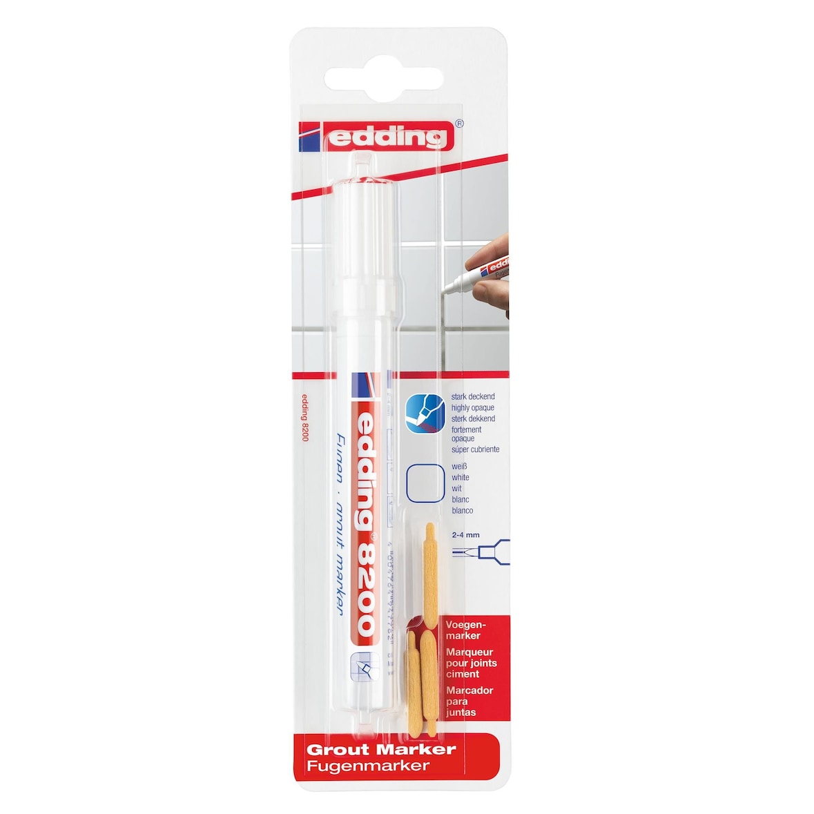 Edding Fugenmarker 8200 4-8200-1-4049 2-4mm Rundspitze ws