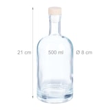 thumbnail of Relaxdays Flaschen zum Befüllen, 12er Set, 500 ml, mit Korken, für Öl, Essig, Schnaps, Likör, Glasflasche, transparent