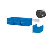 thumbnail of PROREGAL Wandleiste mit 4x Blaue Sichtlagerbox 3.0 mit Abdeckung | HxBxT 12,6x60,5x23,6cm | Wandhalterung, Kleinteileaufbewahrunghalterung