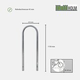 thumbnail of 2 x Fahrradanlehnbügel 115 x 41 cm Edelstahl Ø 49 mm grau