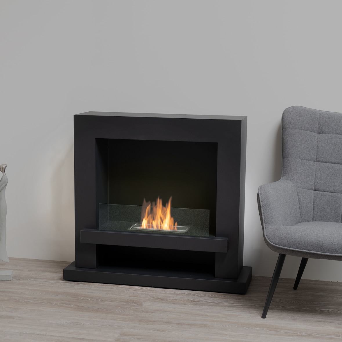 Moritz Ethanol Kamin freistehend Standkamin I 100 x 90 x 31 cm Raumteiler I 1,5 Liter Brenner I Bioethanol Kamin I Bio Ethanol Kaminofen Indoor