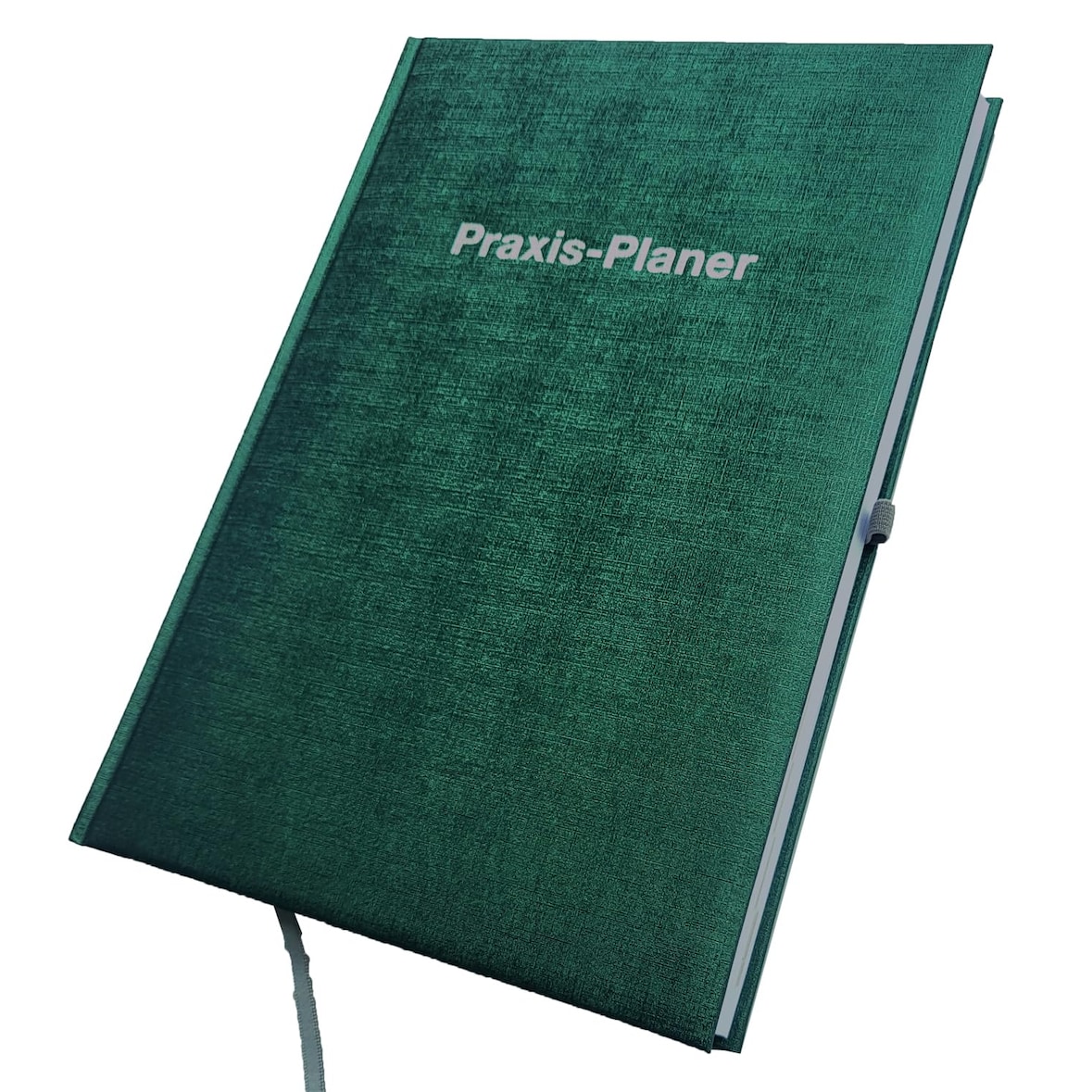 2026 ADINA Praxis-Planer A4 1 Tag auf 1 Seite grün-metallic mit Silberprägung