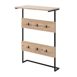 thumbnail of COSTWAY Cabide de parede com prateleira, prateleira de parede com 6 ganchos, cabide industrial com estrutura metálica, natural