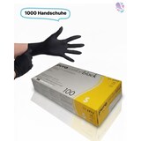 thumbnail of Nitril-Handschuhe puderfrei, schwarz, 1.000 Stk., unsteril, mit Rollrand, hoch-elastisch, geprüfte Qualität : Größe - S