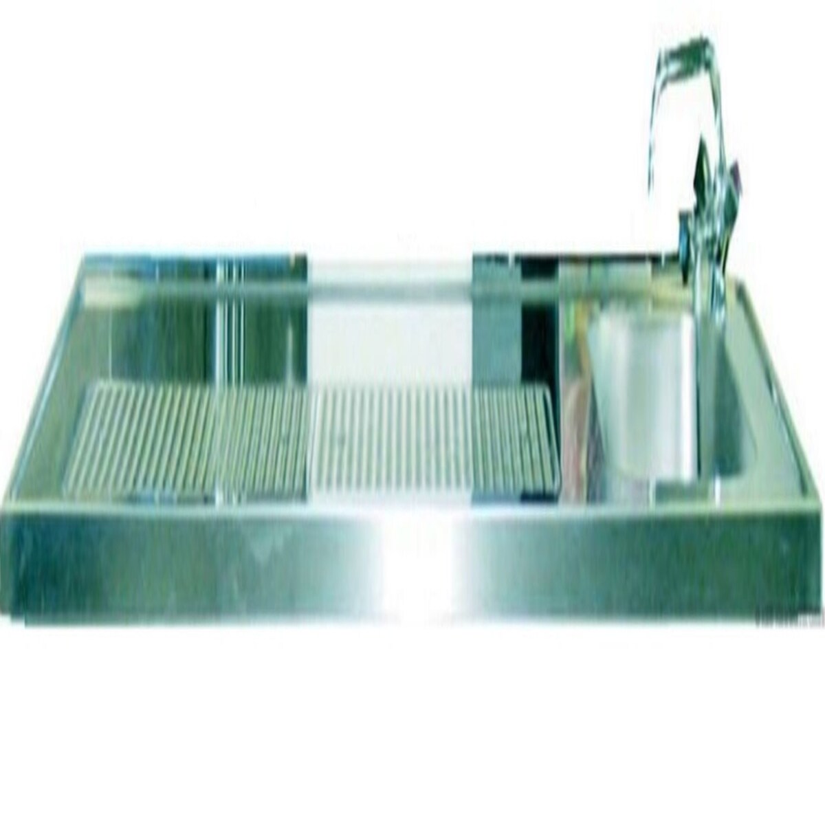 KBS Gastrotechnik KBS Schanktischabdeckung 2700X750 mm mit Wulstrand 1 Becken Rechts Edelstahl