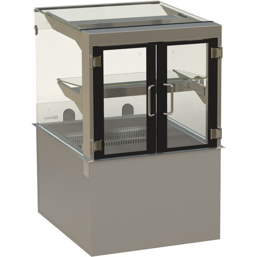 Showcase "Göteborg" eckig, SBO, für 1,5xGN1/1, 2 Auslagen  150mm Tiefe, 597x510/400x710mm (BxHxT)  für Zentralkühlung