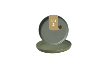 Palmer Bord Sandy Loam 17 cm Groen Stoneware 2 stuks