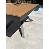 thumbnail of Table de jardin en aluminium de coloris gris anthracite et plateau polywood aspect bois (180x100 cm) - LAMU