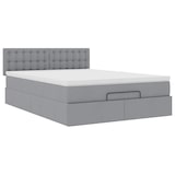 thumbnail of vidaXL Ottoman-Bett mit Matratze & LEDs Hellgrau 140x200 cm Stoff