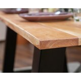 thumbnail of Esstisch 180 x 90 cm Akazie massiv naturfarben gerade Kante A-Gestell PASCAL