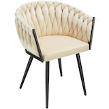 thumbnail of tectake Lot 6 chaises de salle à manger en velours design noué sables - 405532