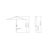 thumbnail of Tarrington House Ronde parasol Merida, aluminium, Ø 2.9 x 2.5 m, waterafstotend, zwart/grijs