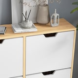 thumbnail of HOMCOM mueble zapatero con 4 cajones abatibles y estantes ajustables armario de zapatos de pasillo para 16 pares de zapatos 95x26x95 cm natural