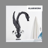 thumbnail of ADRIAN | Design Edelstahl große Badarmatur Schwan | Schwarz luxuriöse Waschtischarmatur Hotel Gastronomie|hohe Mischbatterie freistehende Waschbecken