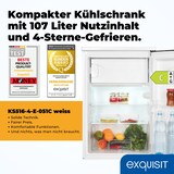 thumbnail of Exquisit Kühlschrank, 107 Liter, 2-in-1, LED-Beleuchtung, kompakt, leise, KS516-4-E-051C weiss