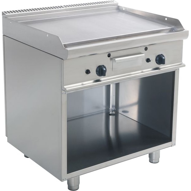 Gasgrillplaat met open onderbouw model E7/Ktg2Bal, afmetingen: B 800, bakplaat: 795 XT 700, bakplaat: 530 XH 850