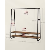 thumbnail of Helloshop26 - Industriële kledingrek stevig kledingrek met 2 planken 6 S-haken stalen frame voor de slaapkamer industriële stijl 12_0006996