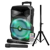 thumbnail of Enceinte active DJ My Deejay MDJ 12 RVB PACK à LEDs, 600W 12" USB, Bluetooth, Application Micros VHF et filaire, Support Pied