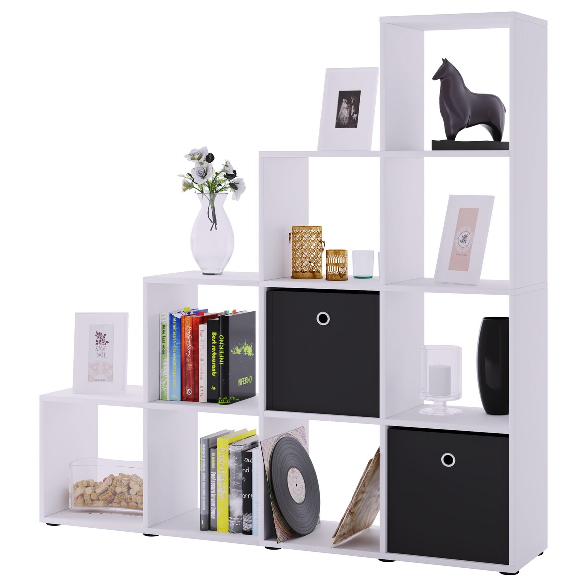 VCM Standregal Napoli Weiß H. 139 x B. 143 x T. 29 cm