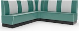 thumbnail of Americano Retro Eckbank | 184x184 cm | Dinerbank Set Türkis & Weiß | Gastro Sitzbank mit Ecke