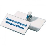 thumbnail of Schild I DURABLE Namensschild mit Krokoklemme, transparent, Hartfolie, 75x40mm, 25/VE
