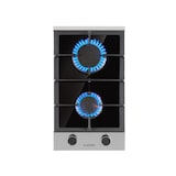 thumbnail of Alchemist Domino Gaskochfeld 2-flammig Aluminium-Brenner Glaskeramik Silber