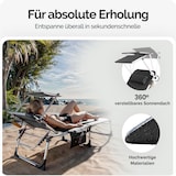 thumbnail of CASARIA® Alu Sonnenliege mit Dach Seitentasche Klappbar Wetterfest Gartenliege Grau