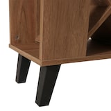 thumbnail of Bartafel HWC-M45, statafel bartafel wijnrek wijnkast, opbergvakken 93x120x98cm, bruin