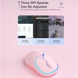 thumbnail of Souris Sans Fil Silencieuse Rechargeable 1600 DPI Rose Pour PC Et Mac Bleu YONIS