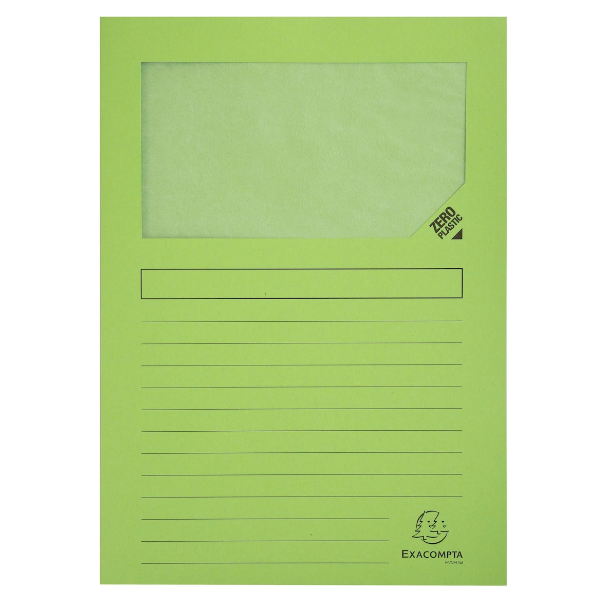Exacompta - Réf. 50107E - Carton de 400 chemises à fenêtre Forever® 120 g/m²- dim 22 x 31 cm pour A4 - couleur vert pré