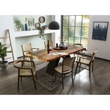 thumbnail of SIT Möbel Tafel 220x100 cm | 50 mm teruggewonnen houten blad gekleurd | metalen frame zwart | B 220 x D 100 x H 76,4 cm