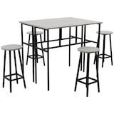 thumbnail of Set 2 Tavoli Alti 100x40x90 cm e 4 Sgabelli Grigio