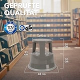 thumbnail of Rollhocker aus Stahl - Elefantenfuß - Hocker für Büro und Gewerbe - 150 kg belastbar - mit Laufrollen - TÜV geprüft / Grau