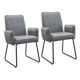 thumbnail of SVITA ALBA 2er Set Esszimmerstühle Armlehnstuhl Polsterstuhl Stoffbezug Grau