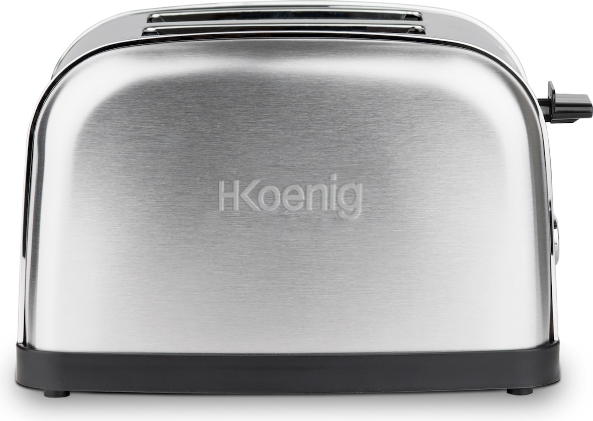 H.Koenig TOS7 Tostadora 2 Ranuras Largas y Anchas, 850 W, 6 Niveles de Tostado, Bandeja de Migas Extraíble