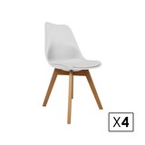 thumbnail of Pack de 4 Cadeiras de jantar de estilo nórdico cor branca Modelo Dana