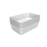 thumbnail of Set mit 5 glatten Präsentationsschalen (B)190 x (T)300 mm, aus weißem Melamin, hitzebeständig