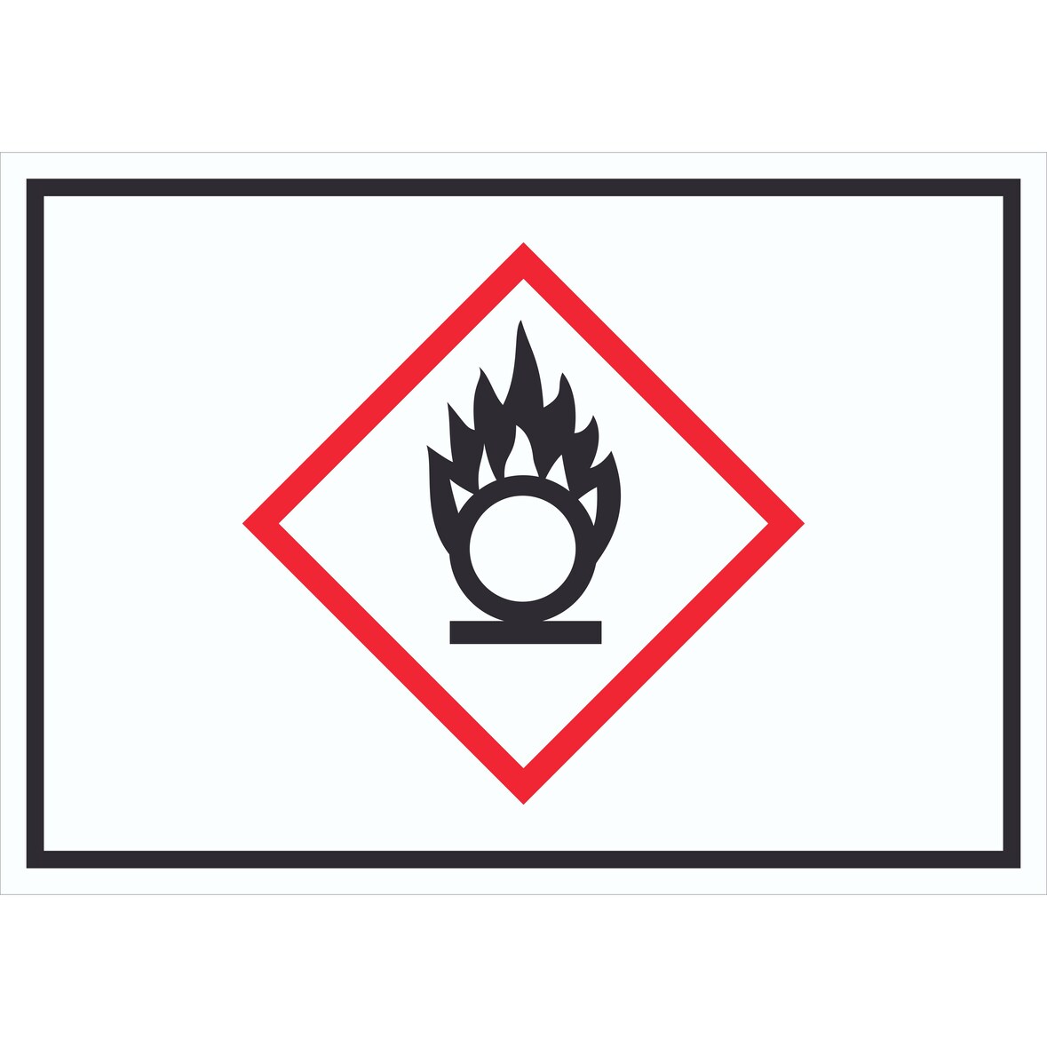 Schild Entzündend wirkend Symbol Flamme Brandfördernd A4 Rückseite selbstklebend