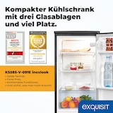 thumbnail of Exquisit Vollraumkühlschrank 75 Liter, Freistehend, Kühlschrank klein und kompakt, 45cm Breit, LED-Innenbeleuchtung, KS585-V-091E inoxlook