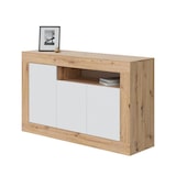 thumbnail of Dmora Credenza Thornton, Madia moderna a 3 ante, Buffet da soggiorno con scomparti, Madia da salotto, 144x42h87 cm, Rovere nodi e Bianco