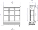 thumbnail of Kühlschrank BONGO | 3x Glastür & Display | 1065 Liter, HxBxT 197,3x160x61cm | +1/+10°C | Grau, Front Schwarz + CHEFGASTRO Geschirrtuch