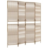 thumbnail of Décoshop26 - Paravent séparateur de pièce cloison 4 panneaux en résine tressée beige et acier DEC030830