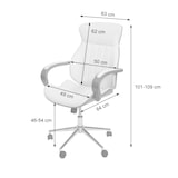 thumbnail of Sedia da ufficio HWC-H39, sedia da scrivania girevole sedia direzionale, legno di noce similpelle ~ crema