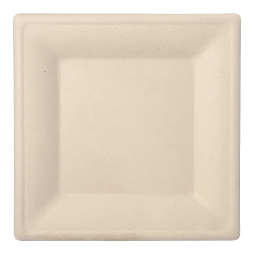 PAPSTAR 400 Teller, Zuckerrohr "pure" eckig 26 cm x 26 cm natur (89871, 8x50 Stück)