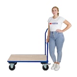 thumbnail of PROREGAL Profi Plattformwagen | HxBxT 102x60x98cm | Traglast 450kg | Lichtblau | Transportwagen Handwagen Materialwagen