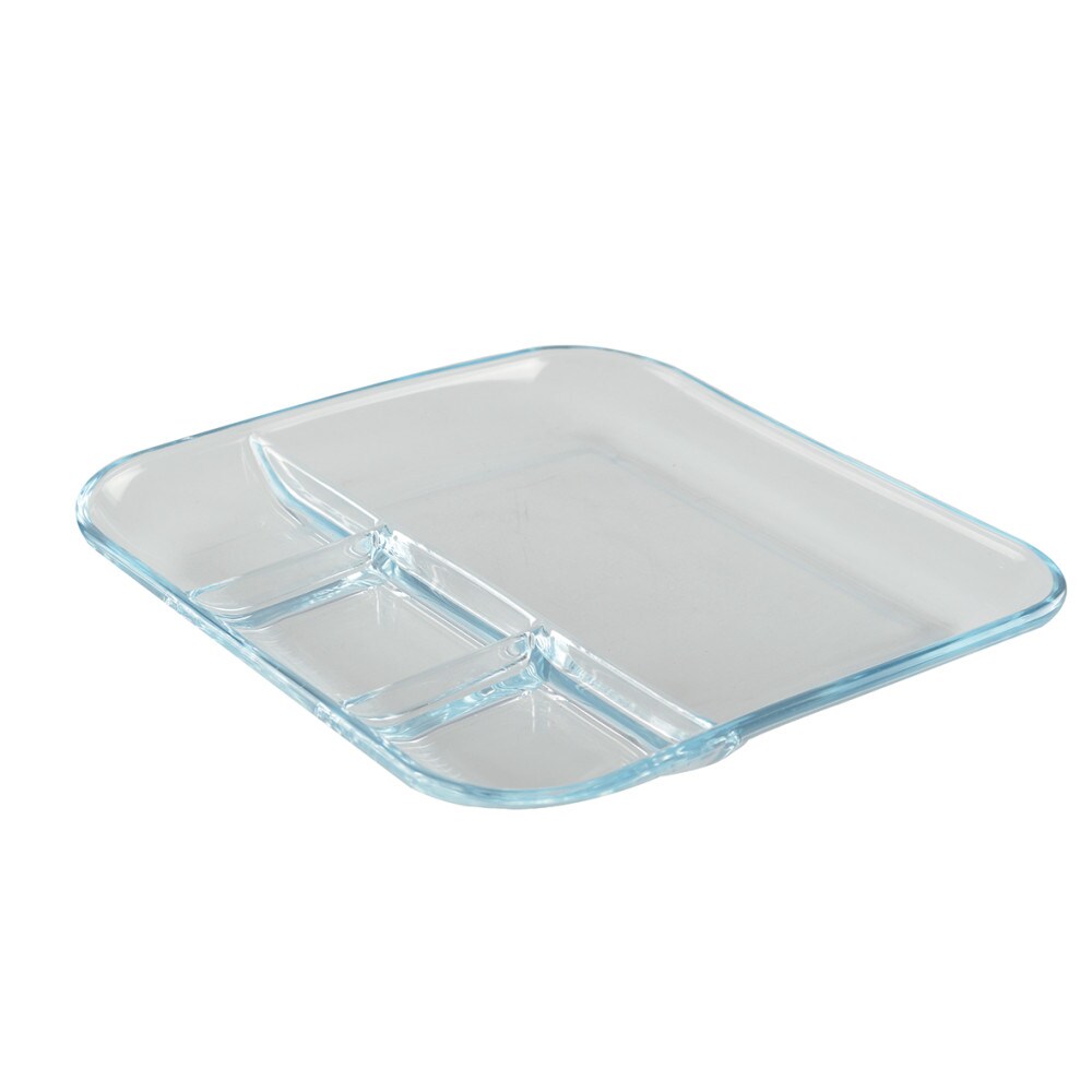 Plat 4 compartiments carré en verre