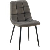 thumbnail of Décoshop26 - Chaise de salle à manger x1 coutures forme carrées en velours anthracite pieds en métal noir 10_0001969