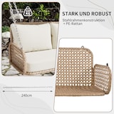 thumbnail of Merax PE-Rattan-Schaukel-Doppelsitz, Hängeschaukel für den Garten im Freien, mit Kissen und 2 Ketten, belastbar 320 kg, beige
